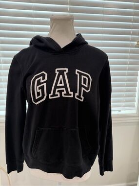 GAP Black Hoodie with White Lettering